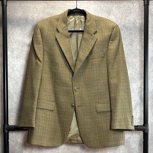 Vintage Tan Plaid Blazer for Men